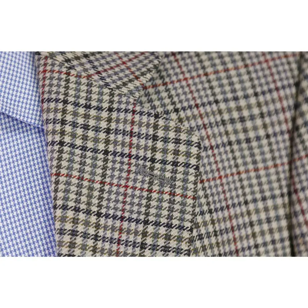 Magee Ireland Gray Black Green Check Wool 2-Btn Sportcoat Blazer 40R